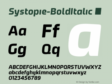 ☞Systopie-BoldItalic Version 001.001 ;com.myfonts.easy.sardiez.systopie.bold-italic.wfkit2.version.3Gmi Font Sample