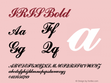 IRIS Bold Macromedia Fontographer 4.1.4 10/20/2002 Font Sample