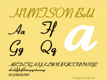 HUNTSON Bold Macromedia Fontographer 4.1.4 10/20/2002 Font Sample