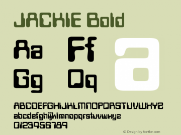 JACKIE Bold Macromedia Fontographer 4.1.4 10/20/2002图片样张