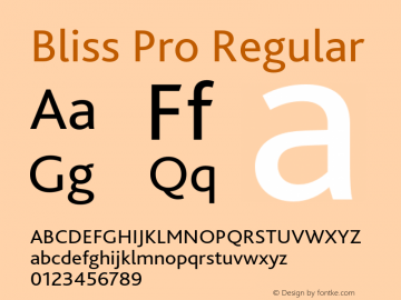 BlissPro-Regular Version 1.004 Font Sample