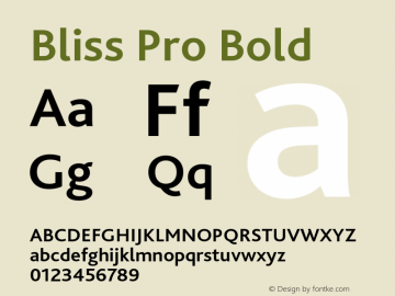 BlissPro-Bold Version 1.004 Font Sample