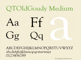 QTOldGoudy Medium Version 001.000 Font Sample