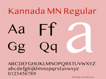 Kannada MN 13.0d2e1 Font Sample