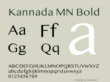 Kannada MN Bold 13.0d2e1 Font Sample