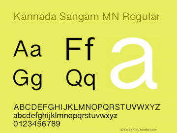 Kannada Sangam MN 13.0d2e1 Font Sample