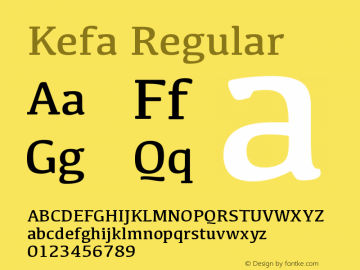 Kefa Regular 13.0d1e3 Font Sample