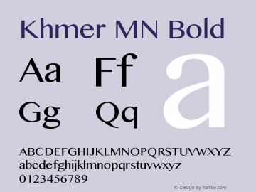 Khmer MN Bold 13.0d1e3 Font Sample