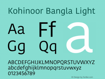 Kohinoor Bangla Light 13.0d2e1 Font Sample