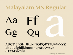 Malayalam MN 13.0d2e3 Font Sample