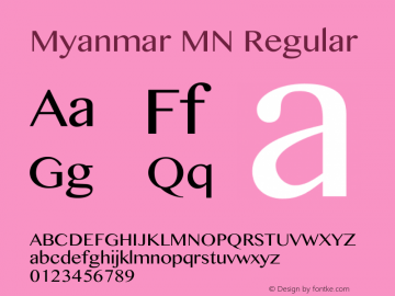 Myanmar MN 13.0d1e2 Font Sample