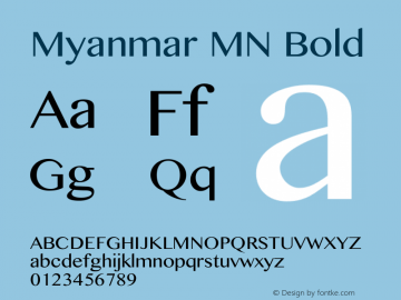 Myanmar MN Bold 13.0d1e2图片样张