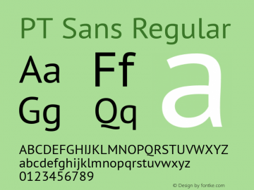 PT Sans 13.0d3e2 Font Sample