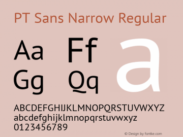 PT Sans Narrow 13.0d3e2 Font Sample
