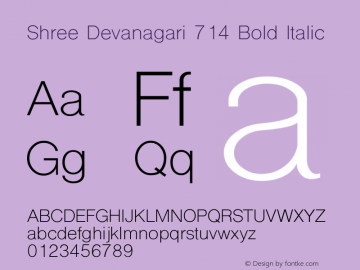 Shree Devanagari 714 Bold Italic 13.0d2e1图片样张