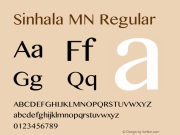 Sinhala MN 13.0d1e2 Font Sample