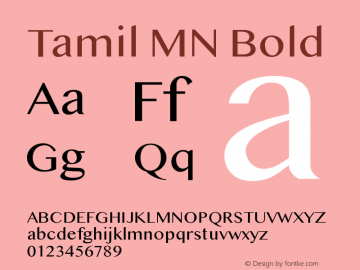 Tamil MN Bold 13.0d2e1 Font Sample