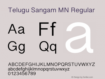 Telugu Sangam MN 13.0d1e5 Font Sample