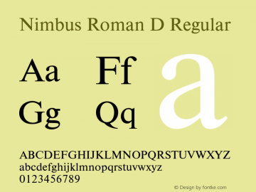 NimbusRomanD-Regular 001.005图片样张