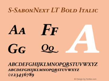 S-SabonNextLT-BoldItalicSC 001.000 Font Sample
