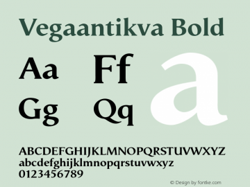 Vegaantikva-Bold 005.000 Font Sample