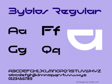 Byblos Byblos Version 001.001 ; ttfautohint (v1.5.65-e2d9) Font Sample