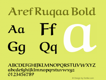 Aref Ruqaa Bold Version 0.8 Font Sample