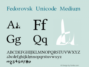Fedorovsk Unicode Version 3.1图片样张
