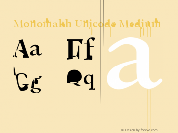 Monomakh Unicode Version 1.1 Font Sample