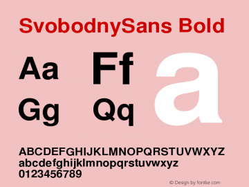 SvobodnySans Bold Version $Revision: 3531 $ Font Sample