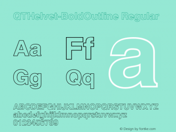 QTHelvet-BoldOutline Regular QualiType TrueType font  10/5/92图片样张