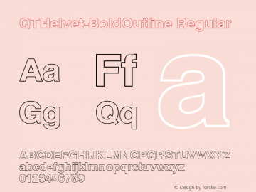 QTHelvet-BoldOutline Regular QualiType TrueType font  9/18/92图片样张