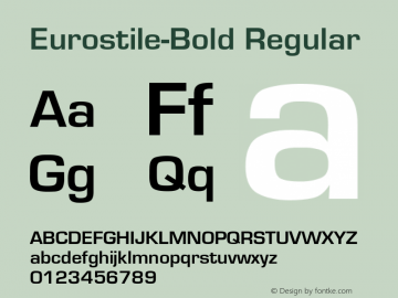 Eurostile-Bold Converted from D:\NYFONT\ST000257.TF1 by ALLTYPE Font Sample