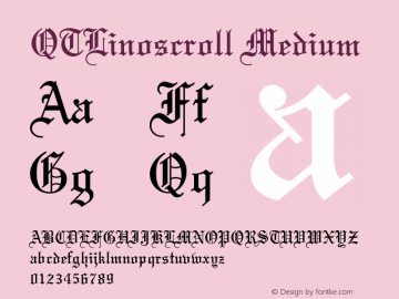 QTLinoscroll Medium Version 001.000 Font Sample