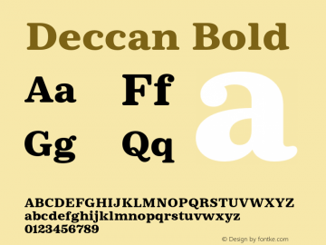 Deccan Bold Version 1.001;PS 1.0;hotconv 1.0.81;makeotf.lib2.5.63406图片样张