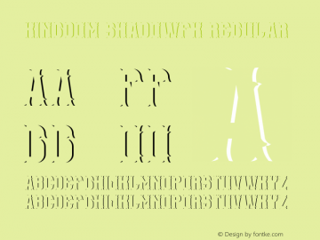 Kingdom ShadowFX Version 1.00 April 26, 2017, initial release Font Sample