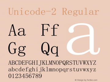 Unicode-2 Version 1.90 August 10, 2017 Font Sample