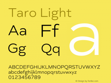 Taro Light Version 1.000;PS 001.000;hotconv 1.0.88;makeotf.lib2.5.64775图片样张