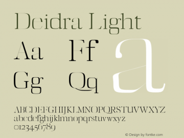 Deidra-Light Version 1.0 Font Sample