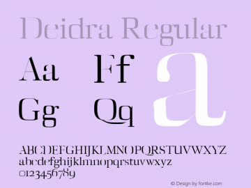Deidra Regular Version 1.0 Font Sample
