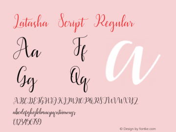 LatashaScript Version 1.000 Font Sample