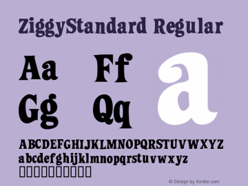 ZiggyStandard Regular Macromedia Fontographer 4.1 10/6/00图片样张