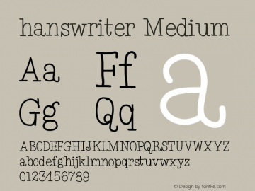 hanswriter Medium Version 001.000图片样张