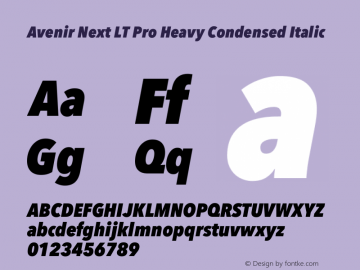 Avenir Next LT Pro Heavy Condensed Italic Version 3.00图片样张
