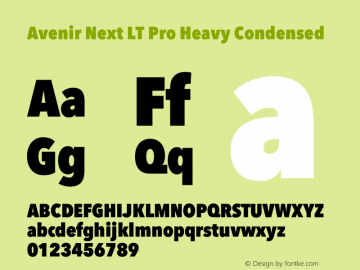 Avenir Next LT Pro Heavy Condensed Version 3.00图片样张