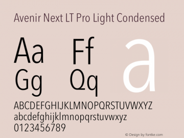 Avenir Next LT Pro font family complete