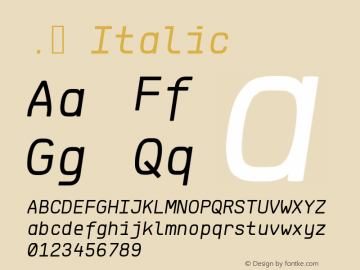 . Italic Version 1.003;August 13, 2017;FontCreator 11.0.0.2365 64-bit图片样张