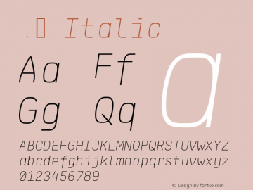 . Italic Version 1.003;August 13, 2017;FontCreator 11.0.0.2365 64-bit Font Sample