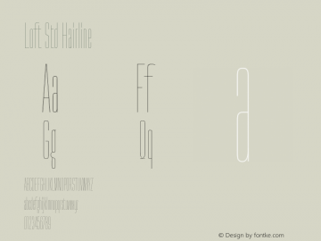 LoftStd-Hairline Version 1.000 Font Sample