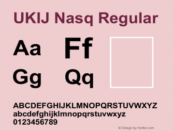 UKIJ Nasq Version 4.00 July 28, 2006 Font Sample